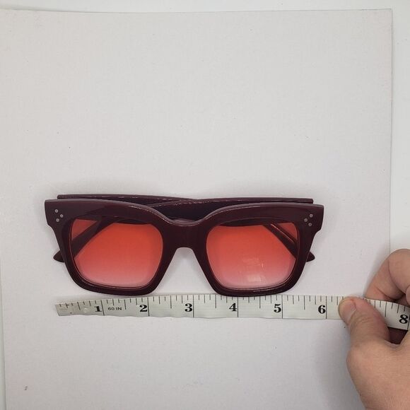 red cat eye square sunglasses - Picture 3 of 6